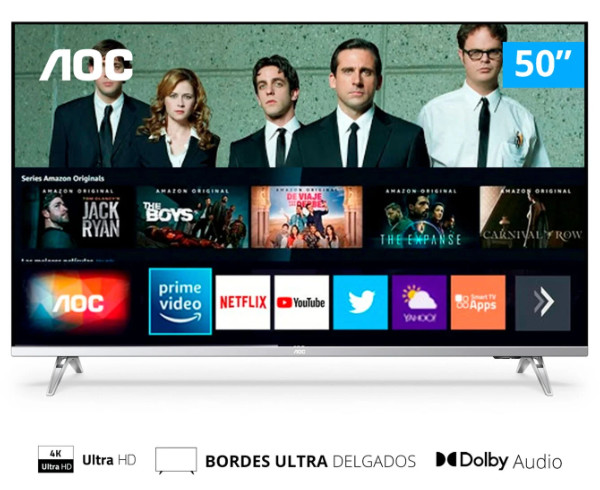 LED Smart TV AOC 50" 4K UHD Borde Ultra Delgado