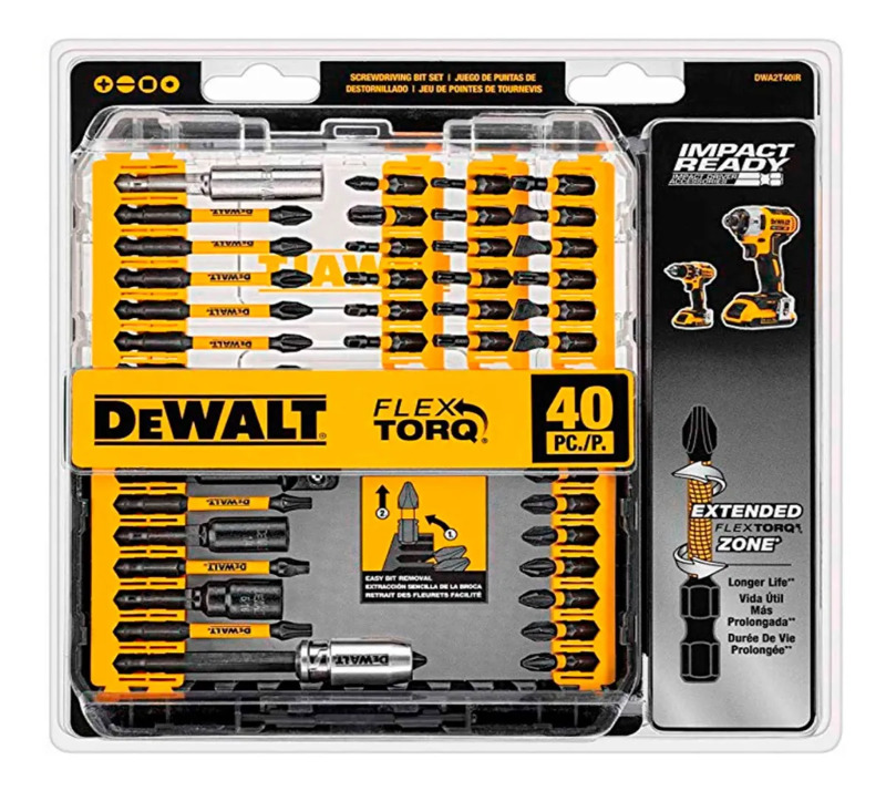 Set 40 Piezas Impact Ready® Flextorq Dewalt
