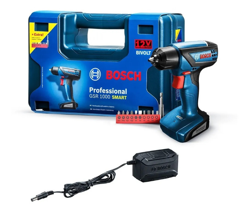 Taladro Atornillador Bosch Gsr 1000 Smart 12v + Kit 11 Accesorios
