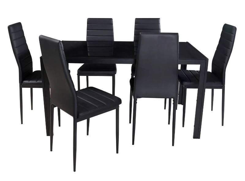 Juego de Comedor Black + 6 Sillas Stylo