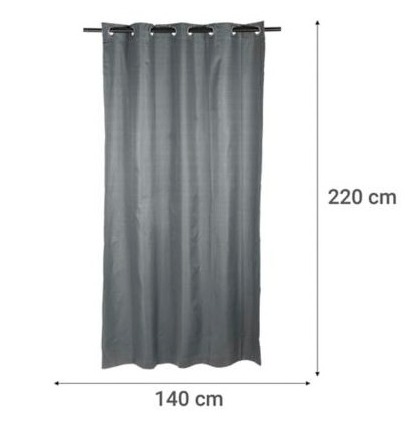Cortina Black-Out 140x220 Cm Texturada Grafito