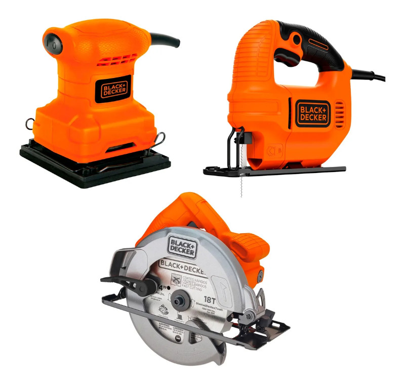 Sierra Circular + Sierra Caladora + Lijadora Black+Decker