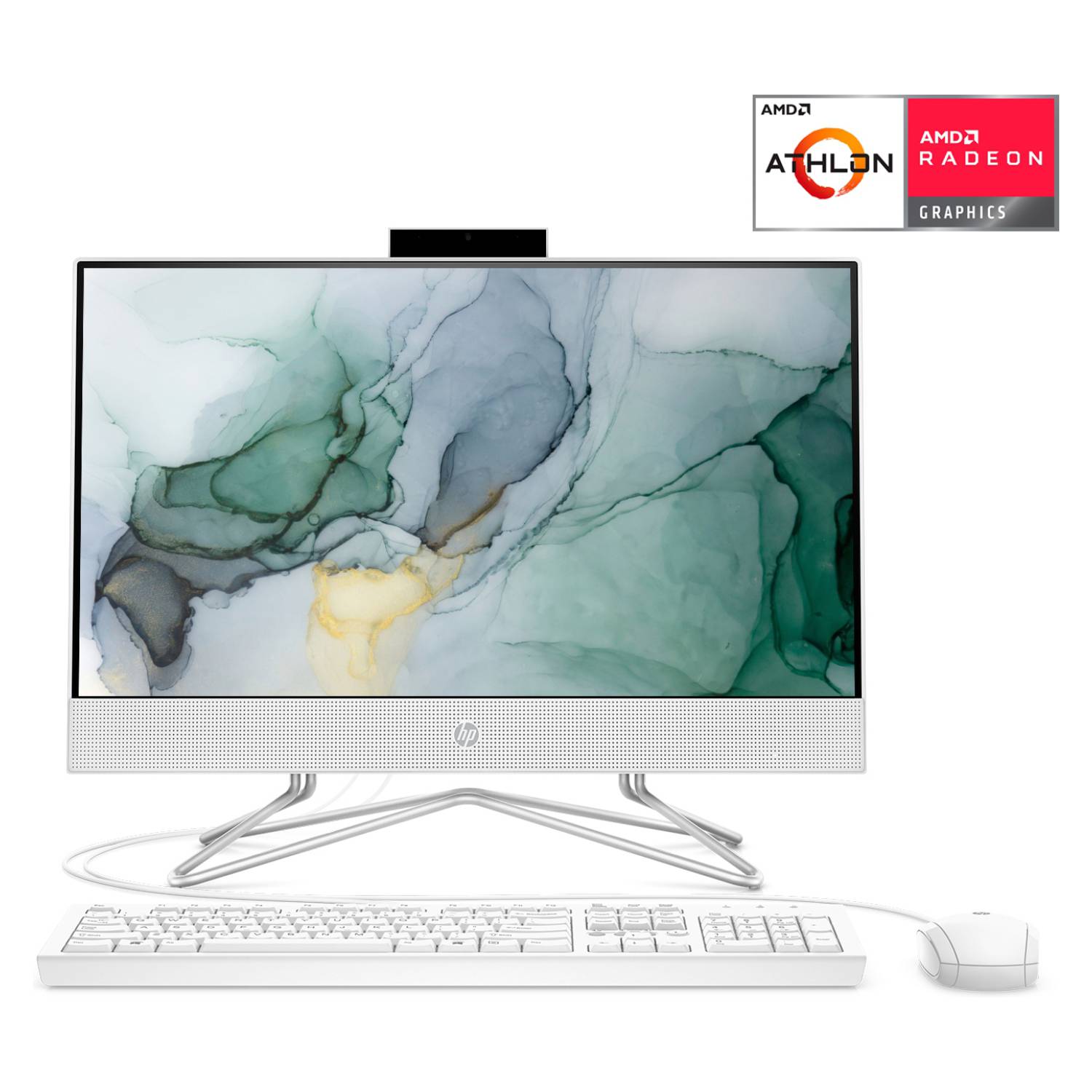 Computador All In One HP AMD, 4GB RAM, 256GB SSD + 1TB HDD, Gráficos AMD Radeon 21.5"