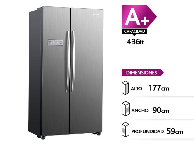 Refrigerador Side by Side Winia Diseño Slim 436 litros