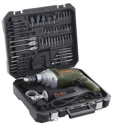 Kit Taladro Percutor 13 MM, 900W + 57 Accesorios
