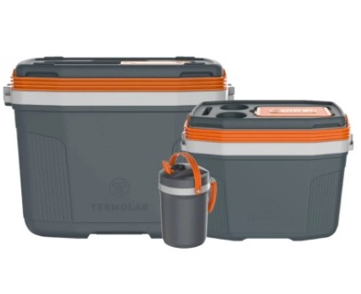 Combo Cooler 32 Lt + 20 Lt + Cooler Fliptop 2,5 Lt Gris