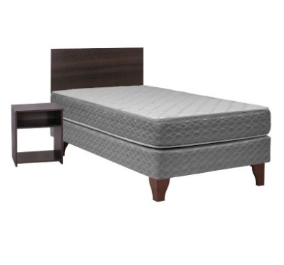 Cama Europea Celta Apolo Black 1.5 Plazas + Set Castilla