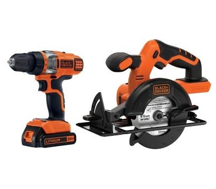 Taladro Atornillador Inalámbrico 10 mm 20V + Sierra Circular 20V + 1 batería