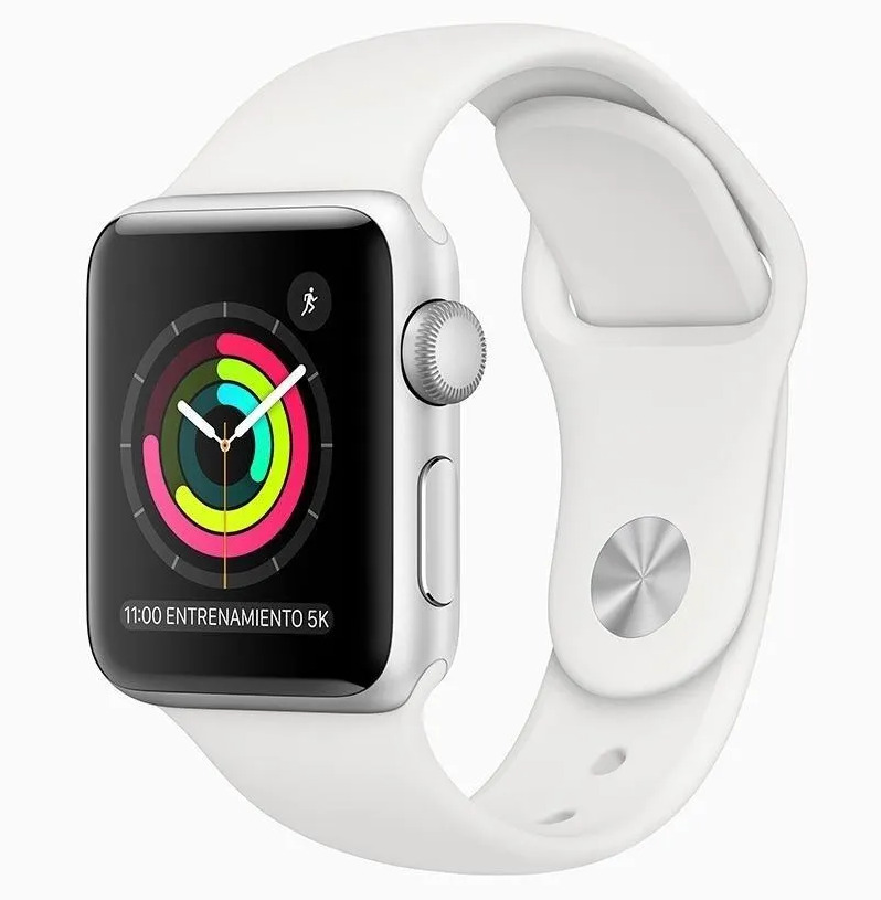 Apple Watch Series 3 (GPS) - Caja De Aluminio Plata 38 mm, Correa Deportiva Blanco