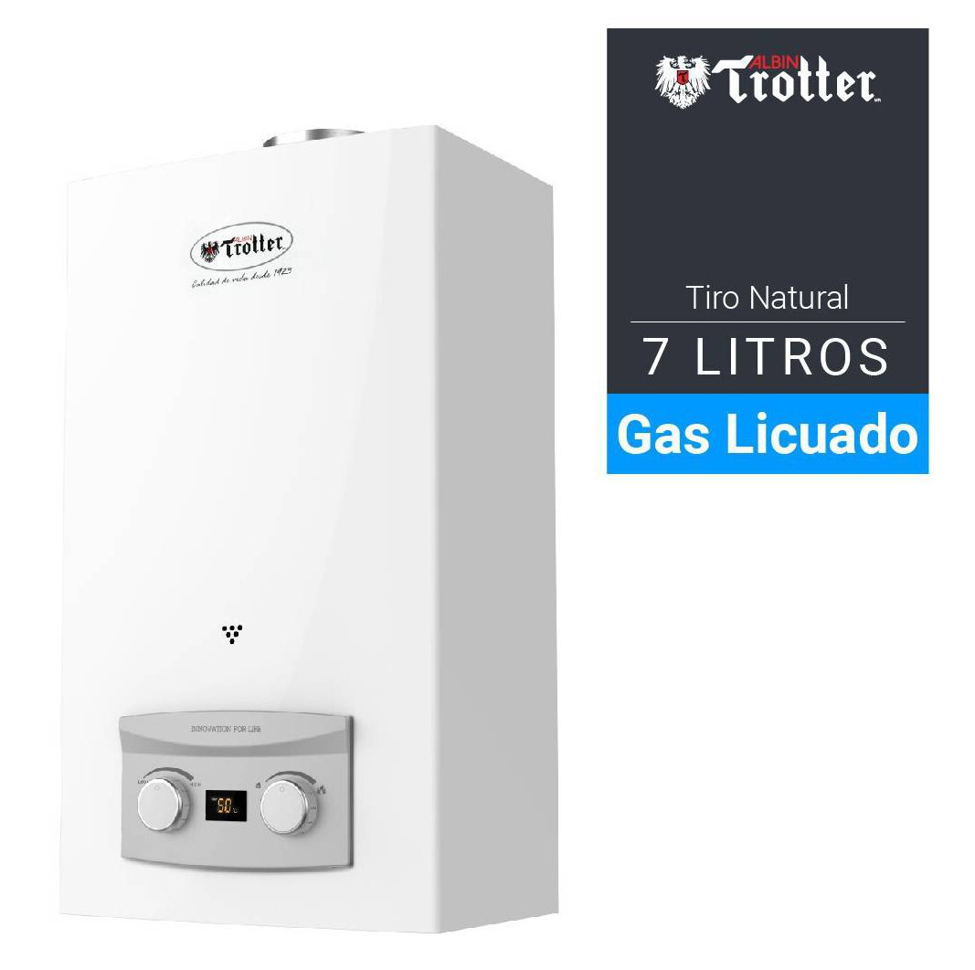 Calefont Albin Trotter Atmd 7 Lt, Gas Licuado, Ionizado, Con Pantalla