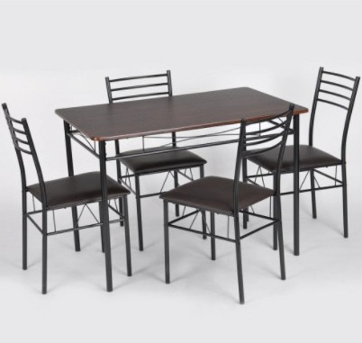 Juego de Comedor 4 Sillas Metal
