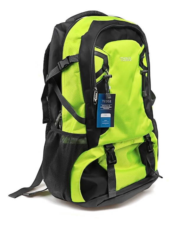 Mochila De Trekking Tedge 70 Litros Montañismo Verde