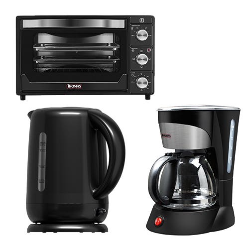 Horno Eléctrico Thomas 25 Litros + Cafetera Thomas 0,75 Litros + Hervidor Oster 1,7 L
