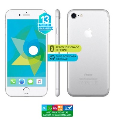 Apple Iphone 7 32 GB Plata Reacondicionado Liberado, 13 Meses De Garantía