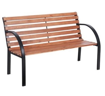 Banca De Madera Y Acero Para Terraza