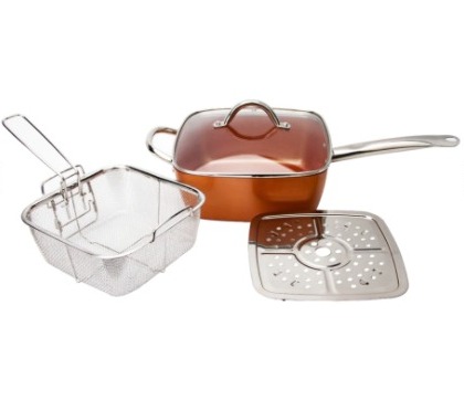 Sartén Freidor Cuadrado 24Cm, 5 En 1, KitchenWare