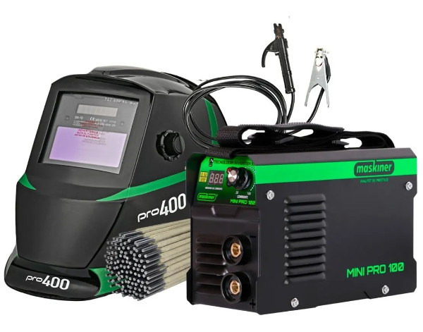 Pack Soldadora Inverter Mini Pro 100 Amp + Máscara + Electrodos