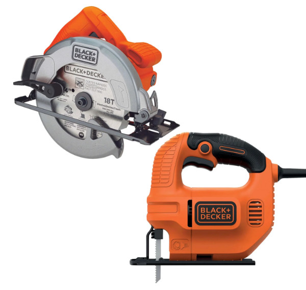 Sierra Black & Decker Circular + Caladora Black & Decker CS1004-KS501