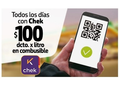 $100 Dcto. x Litro Bencina Todos Los Días Pagando Con App Chek