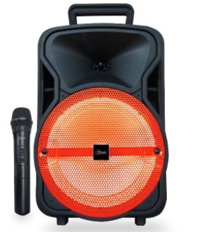 Parlante Karaoke Mlab 8 Con Microfono Inalámbrico y Batería Recargable Negro-Naranjo