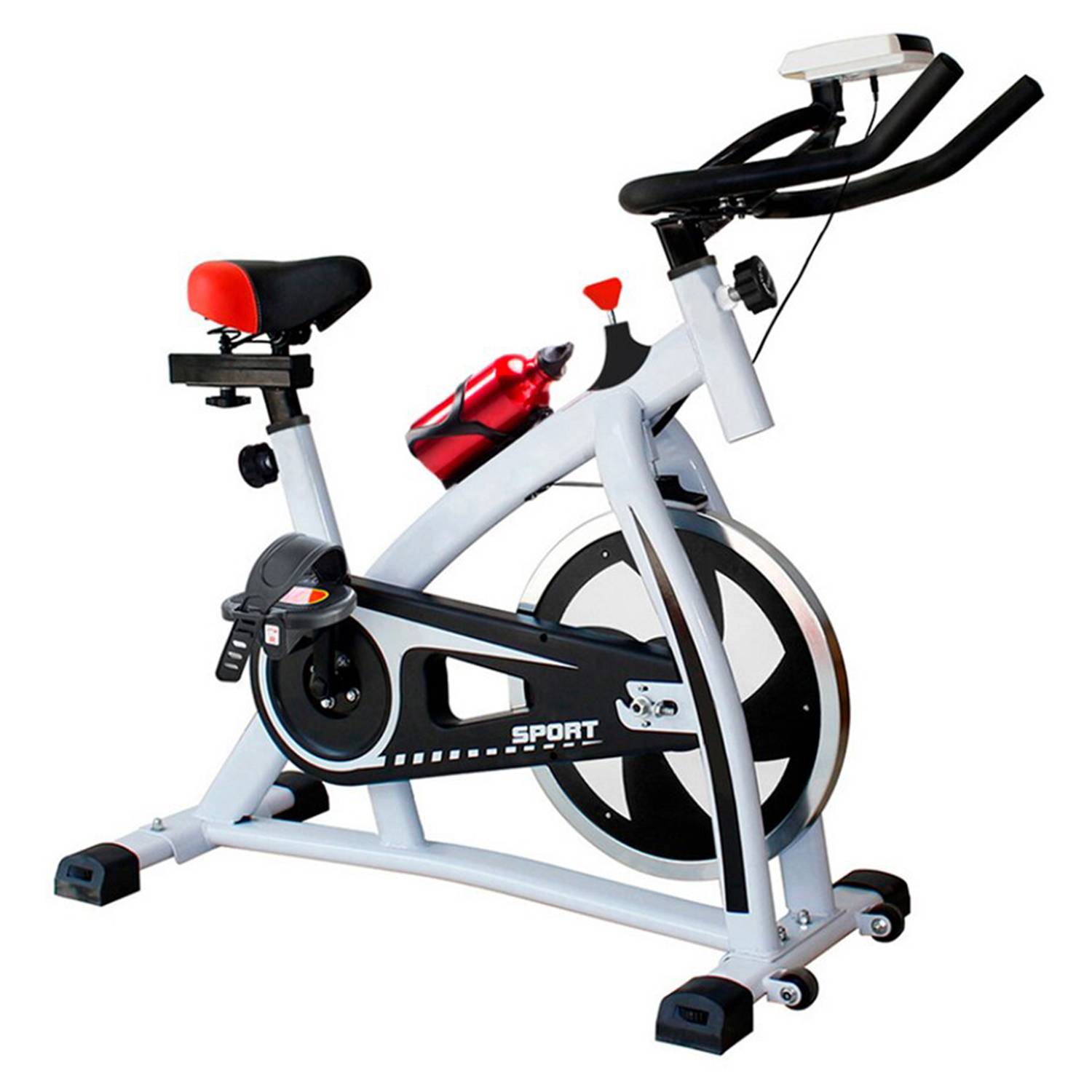 Bicicleta Spinning Nibio Ajustable, Pantalla, Volante De 6Kg. Soporta Hasta 120 Kg