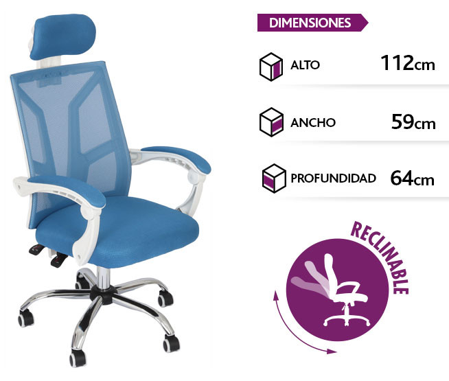 Silla Ejecutiva Ripley Home Noruega Con Apoya Cabeza