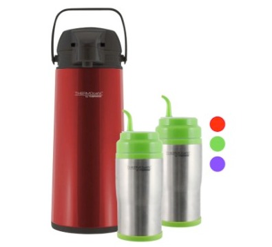 Pack Thermos Sifon 1.9 Lts Rojo + 2 Termos Materos, 2 Años de Garantía