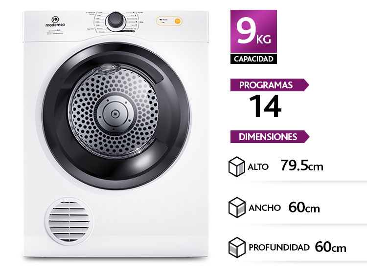 Secadora Mademsa 9d Bzg 9 Kilos