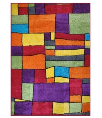 Alfombra Frize Avatar Multicolor Cuadros 133 x 180
