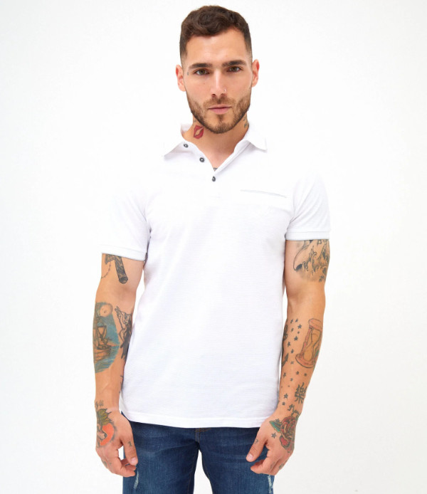 Polera JJO Cuello Polo Borde Lurex