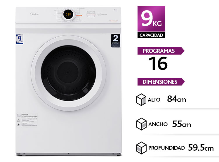 Secadora Midea Ventilacion Health Guard 9kg
