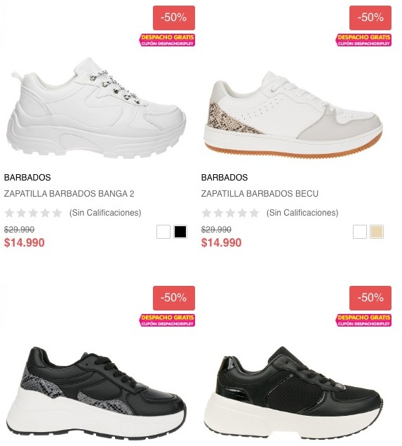 Variedad Zapatillas Barbados
