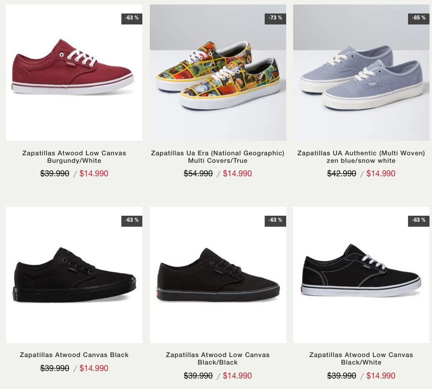 Zapatillas Vans Variedad De Modelos En Oferta