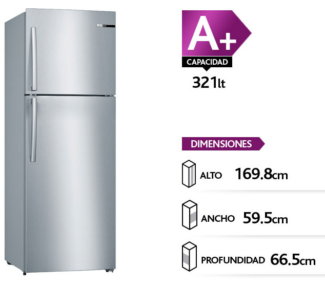 Refrigerador Bosch Top Mount No Frost 321 Lts