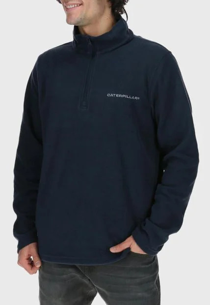 Polar CAT Hombre Microfleece Qtr Zip Azul