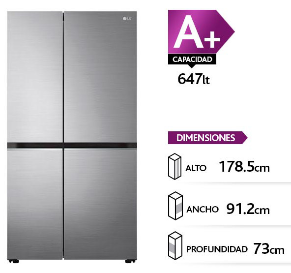 Refrigerador Side By Side Lg Con Motor Smart Inverter Compressor 647 Lts