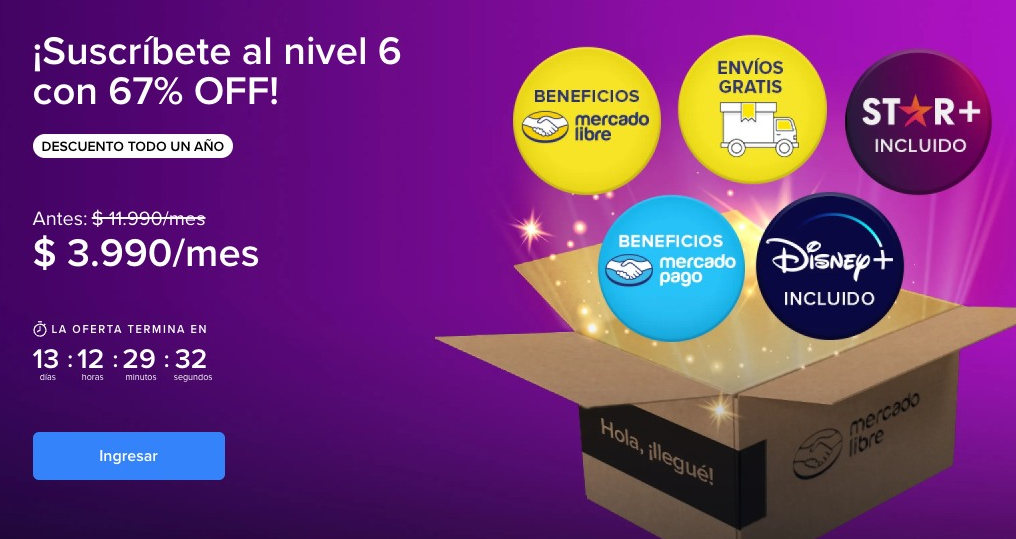 Mercado Libre Nivel 6, Incluye Disney+ y Star+