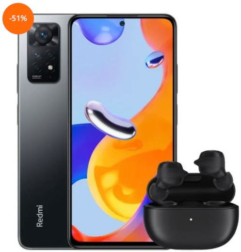 Redmi Note 11 Pro EU 128GB Graphite Gray + Buds 3 Lite Black