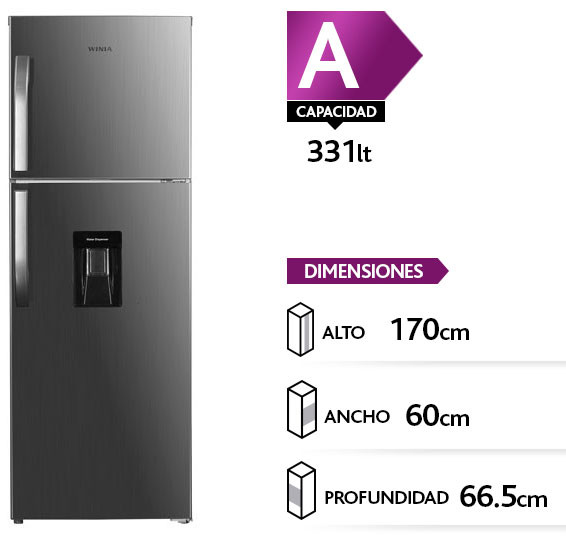 Refrigerador Winia Frt-37dip No Frost 331 Lts