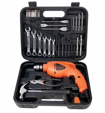 Taladro Percutor Black & Decker 550W + 41 Accesorios