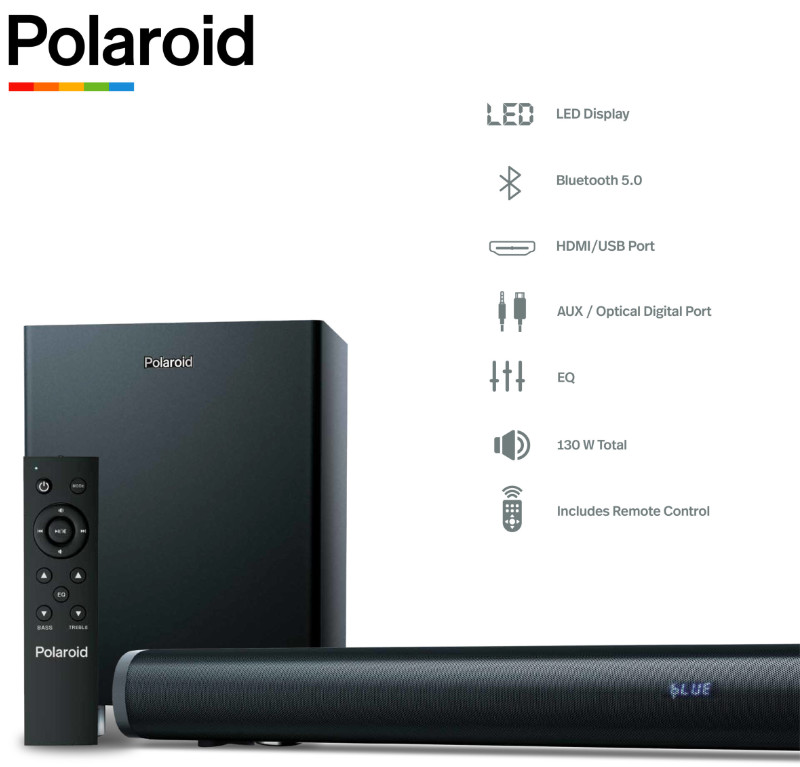 Soundbar & Wireless Soubwoofer 37" Polaroid