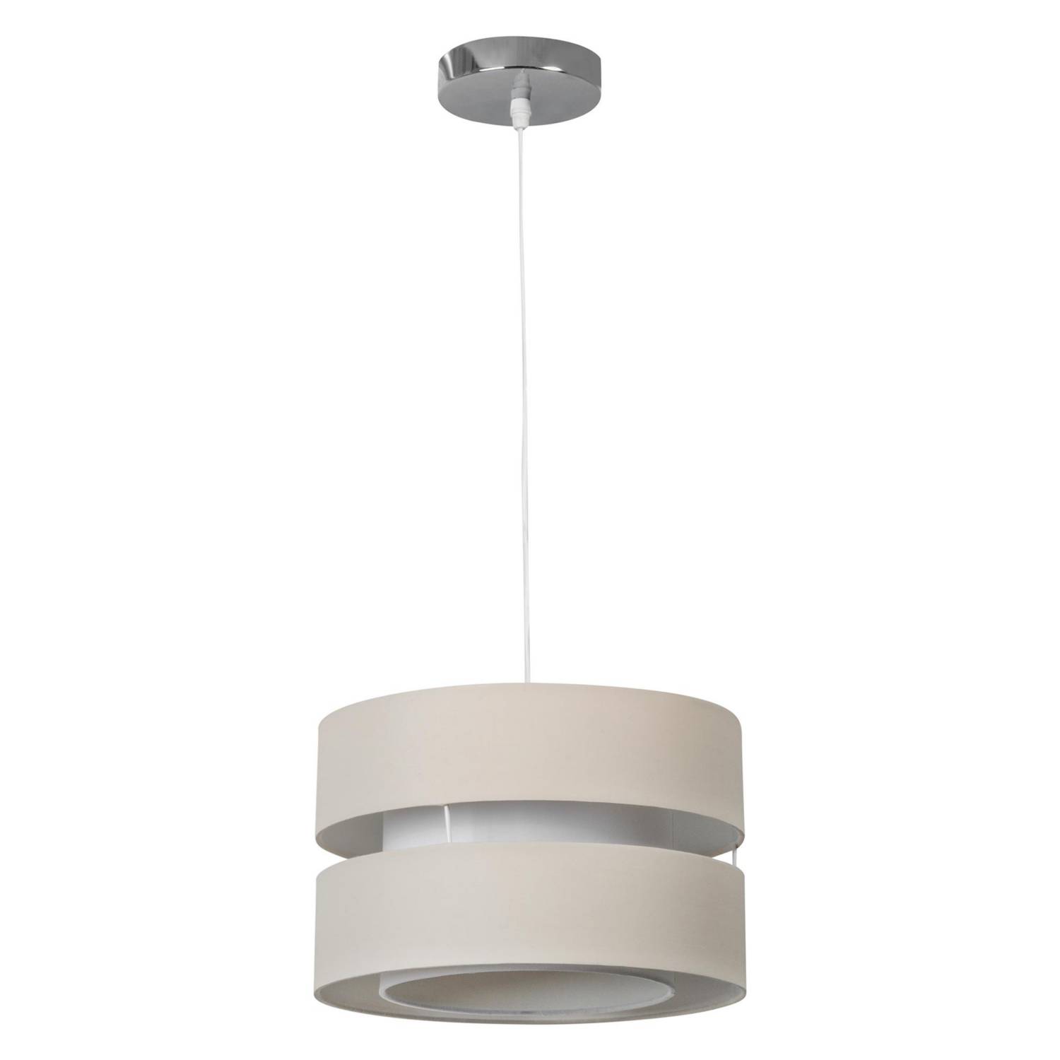 Lámpara De Colgar Tela 1 Luz E27 Beige