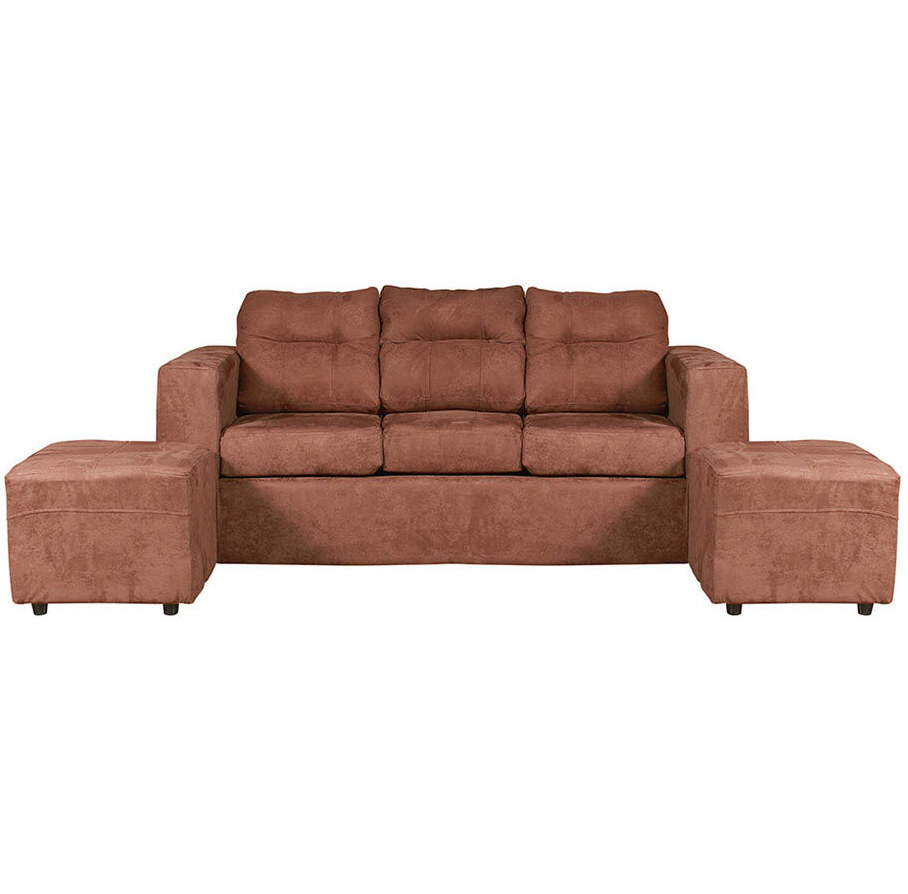 Sofá Casa Ideal Nize 3 Cuerpos + 2 Pouf