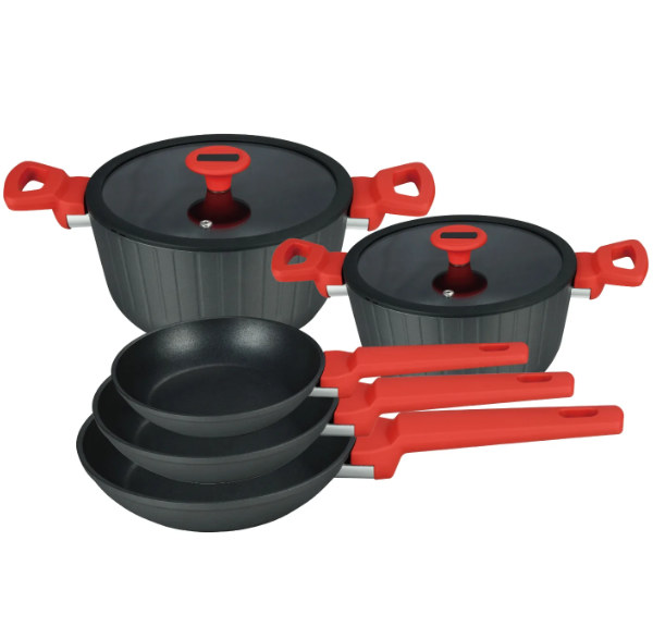 Pack 7 Piezas Batería De Cocina Camden Rojo