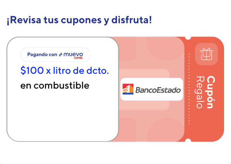 $100 De Descuento x Litro En Copec Pagando Con App Muevo Y Banco Estado