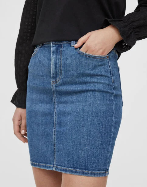 Mini Falda Denim Azul Pieces