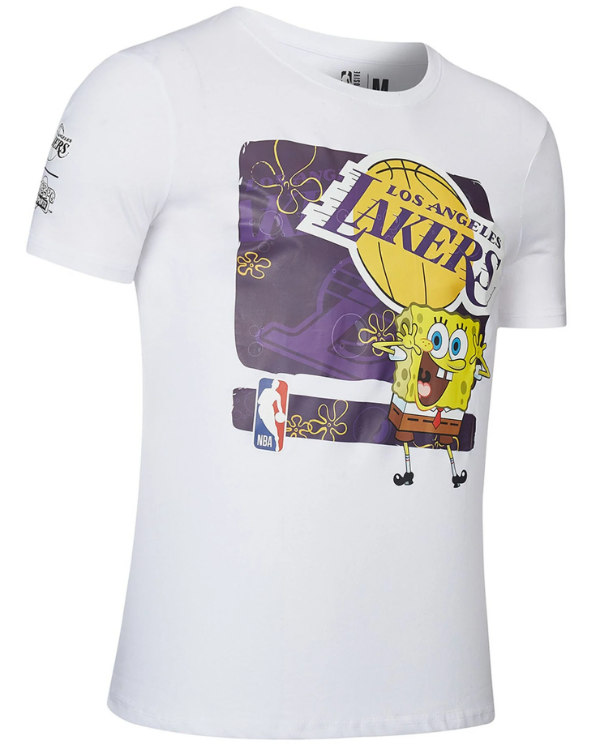 Polera Blanca Niño Logo Lakers Bob NBA