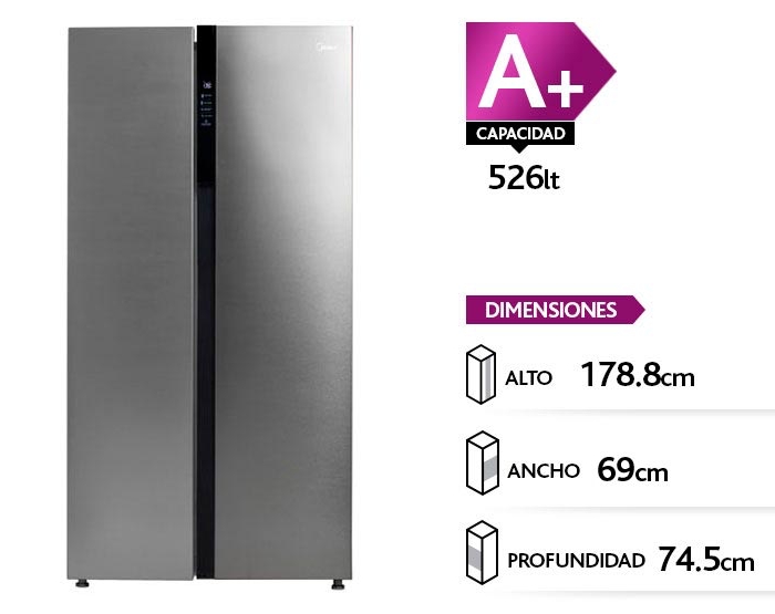 Refrigerador MIDEA COOL CARE PLUS Side by Side, No Frost