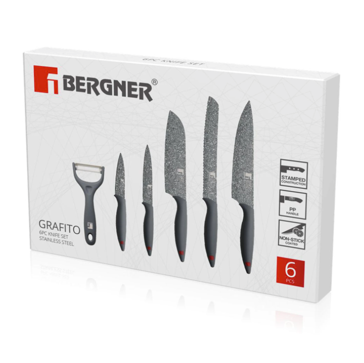 Set 6 Cuchillos Star Acero Inoxidable, Recubrimiento Antiadherente